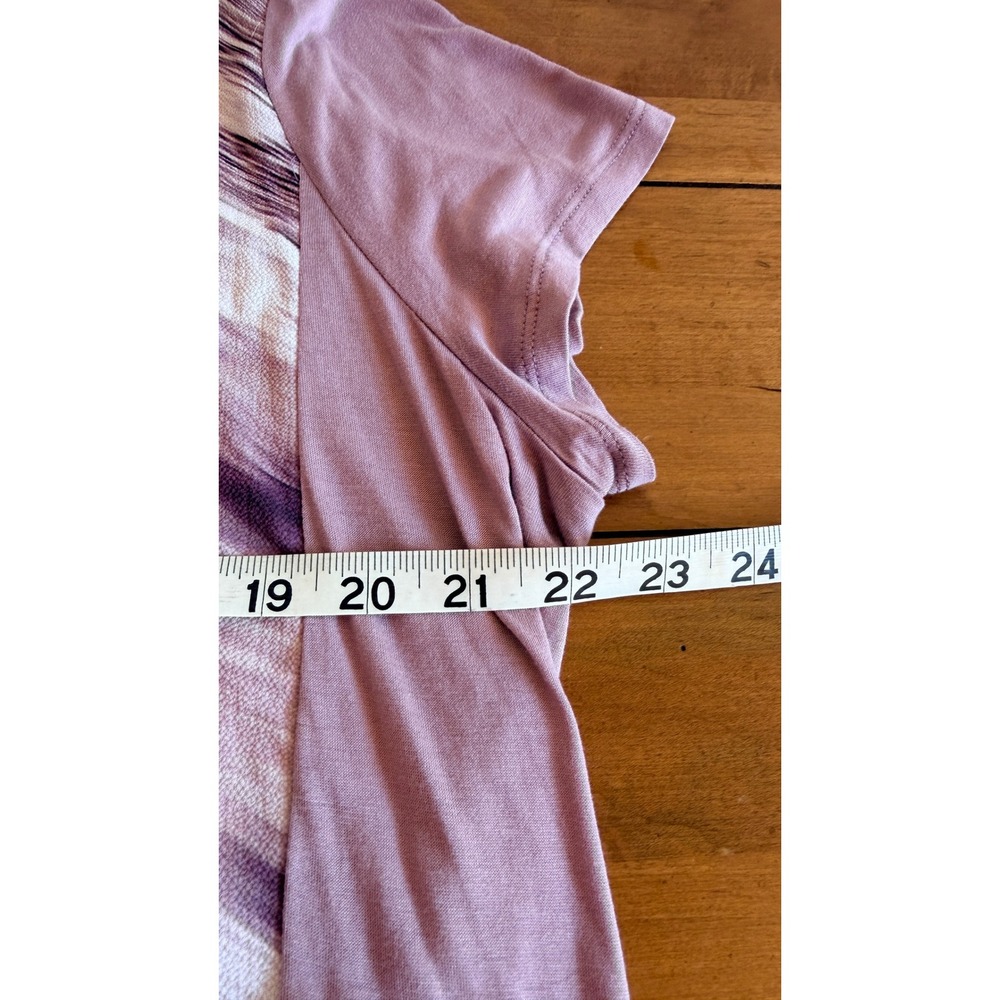 Zenergy by Chicos Purple Abstract Marble Print Mixed Media Top Size 3 XL - Picture 4 of 8